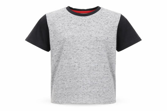 Front view of Preworn boys’ grey basic t-shirt, size 7, years