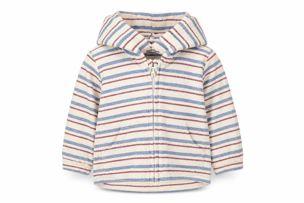 M&S Boys Beige Striped  Full Zip Jumper Size 6-9 Months
