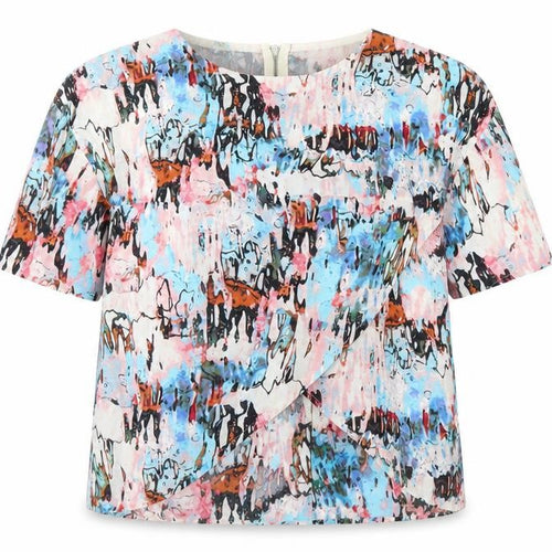 French Connection Womens Multicoloured Geometric  Basic Blouse Size 8