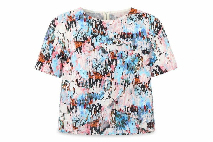 French Connection Womens Multicoloured Geometric Basic Blouse Size 8