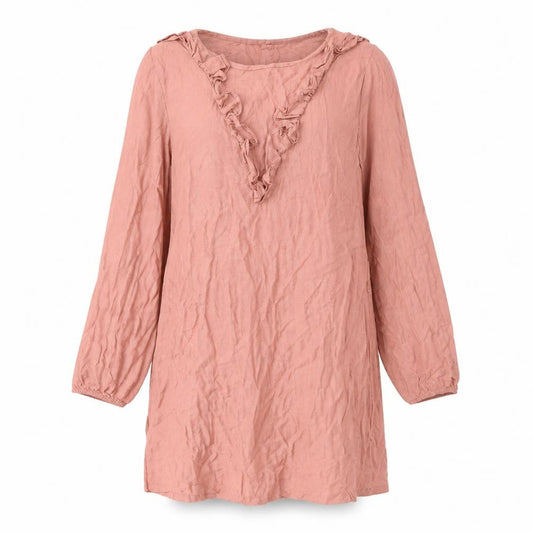 Front view of Hisset women’s pink a-line, size UK 12
