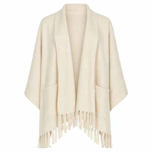 Front view of Preworn women’s beige shawl/wrap