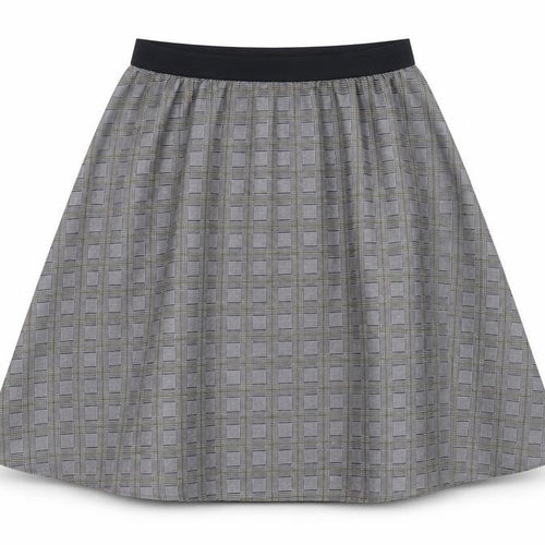 freequent Womens Grey Check  A-Line Skirt Size L