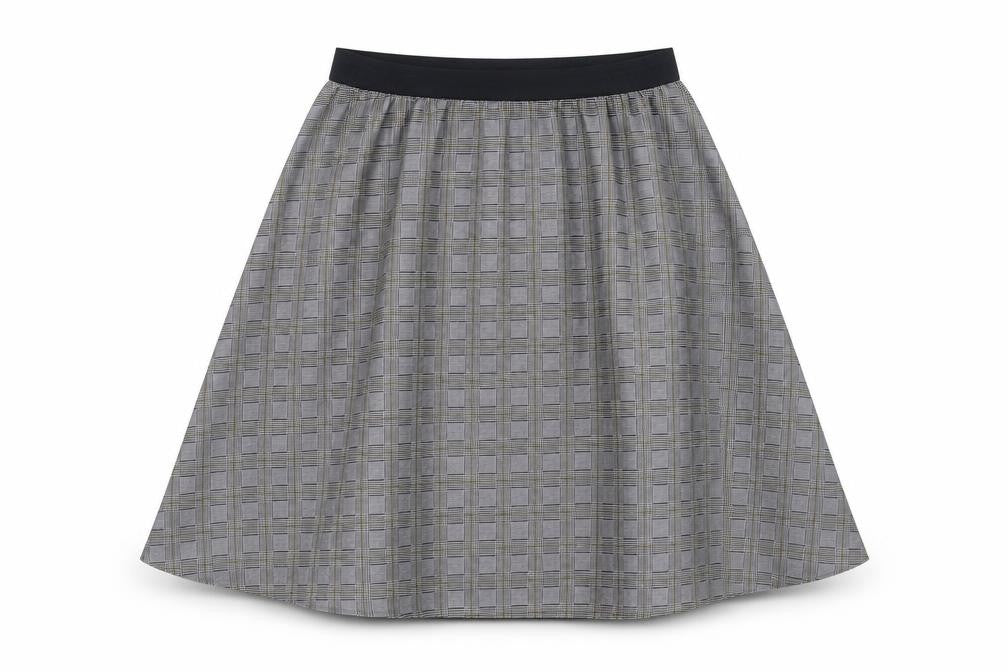 freequent Womens Grey Check  A-Line Skirt Size L