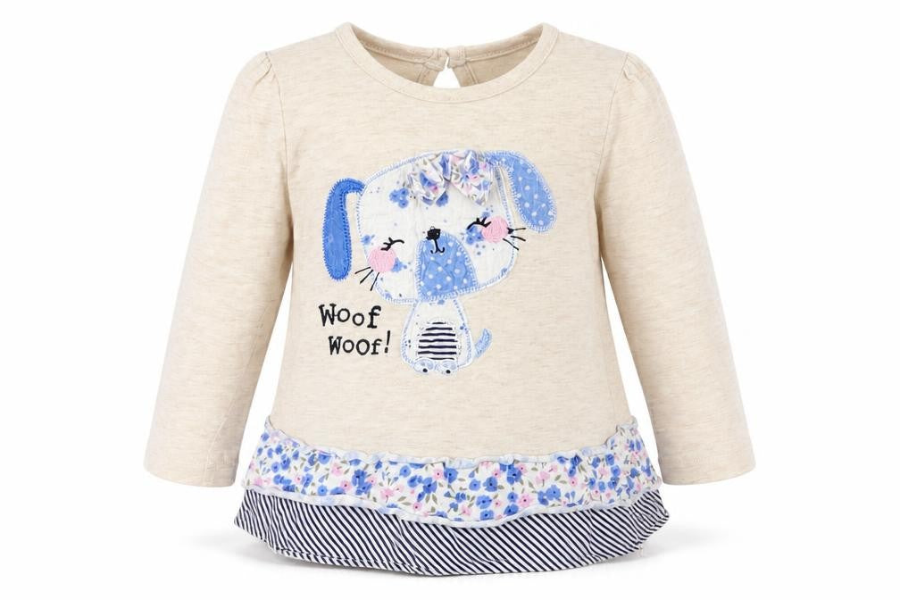 F&F  Ivory Animal Print  Basic T-Shirt Size 0-3 Months