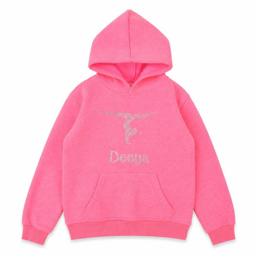 Front view of Varsany girls’ pink houndstooth jumper, size 9-10, years