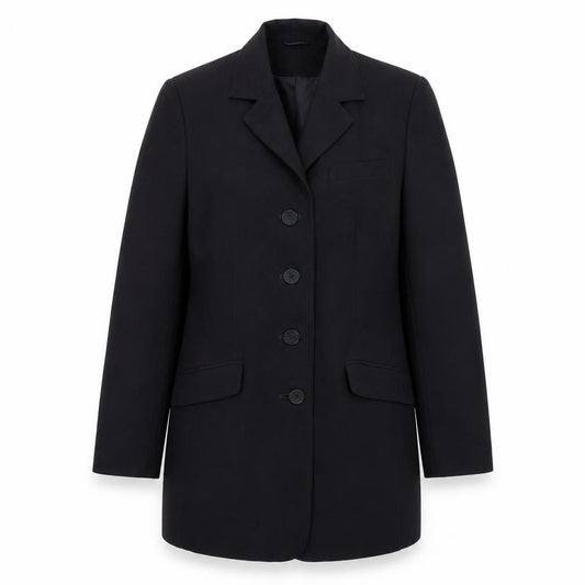 Front view of Next women’s blue overcoat coat, size UK 12