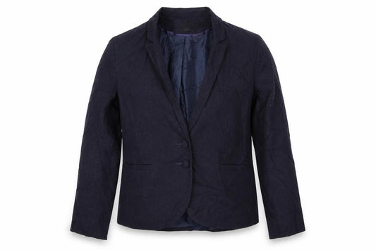 Front view of ASOS women’s blue jacket, size UK 8