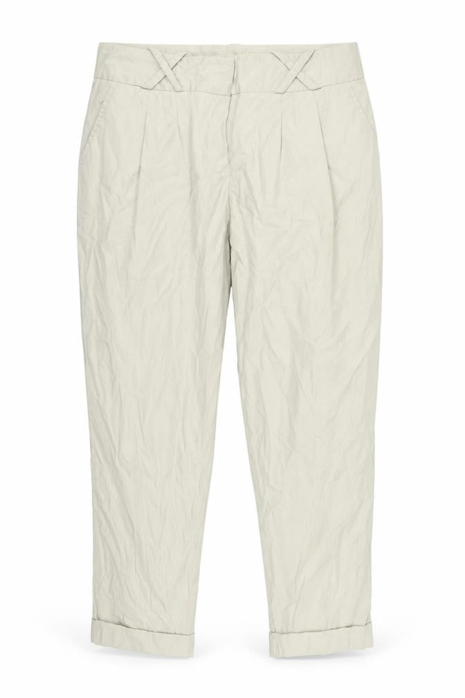 Front view of Atmosphere women’s beige trousers, size UK 12, 25-inch leg