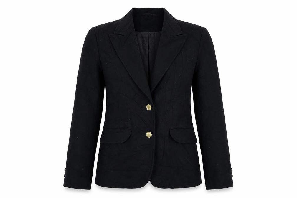 Front view of Marks & Spencer women’s black jacket coat, size UK 8