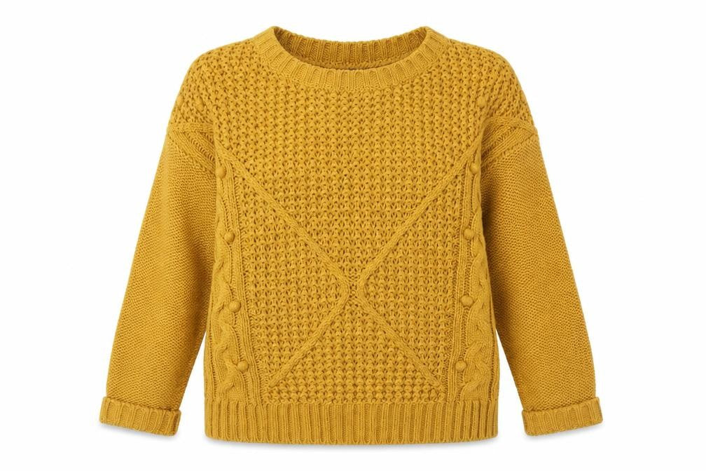 Front view of Yessica women’s yellow jumper, size S