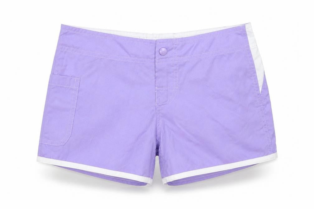 Front view of Nicole women’s purple bermuda shorts, size S
