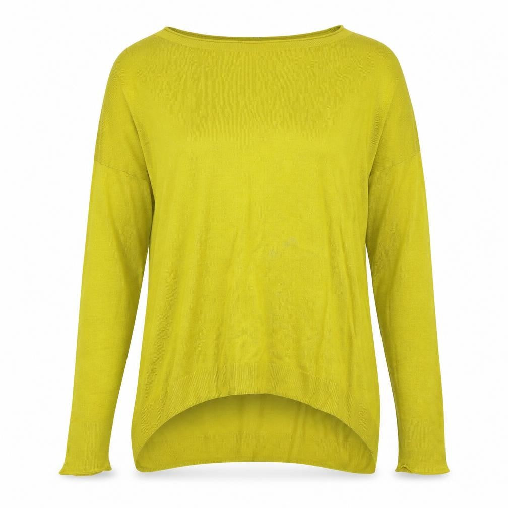 Front view of H&M women’s yellow jumper, size M