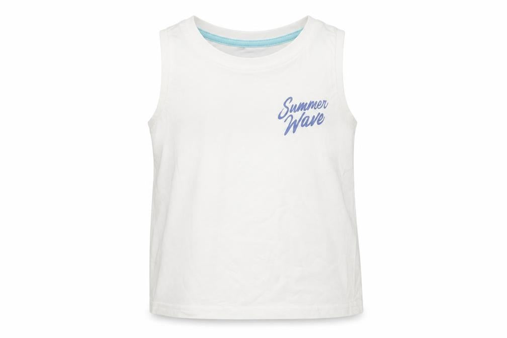 Front view of George boys’ white jersey basic tank, size 4-5, years - summer wave