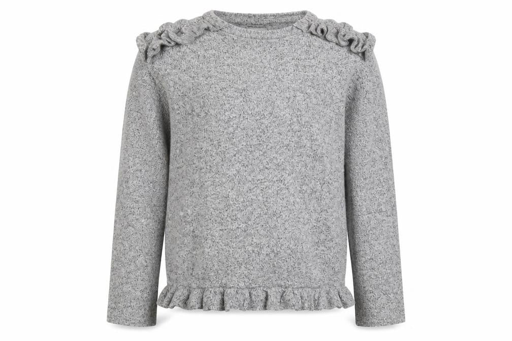 Front view of River Island girls’ grey knit jumper, size 10, years