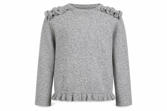 Front view of River Island girls’ grey knit jumper, size 10, years