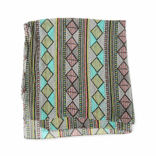 Front view of Preworn women’s red fair isle shawl/wrap