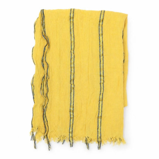 Front view of Preworn women’s yellow striped shawl/wrap