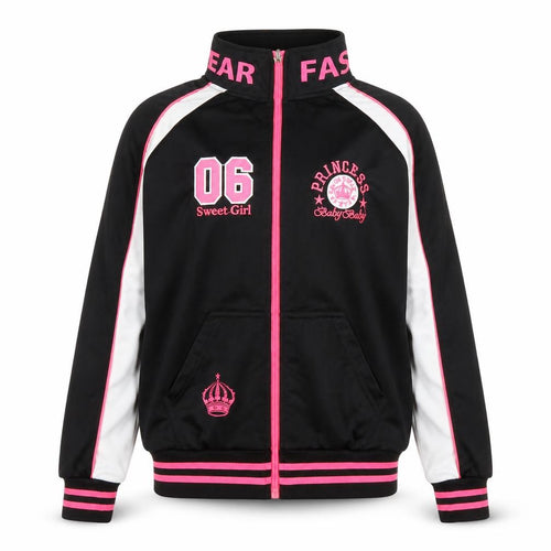 Fashion Girls Black   Varsity Jacket Jacket Size 14 Years