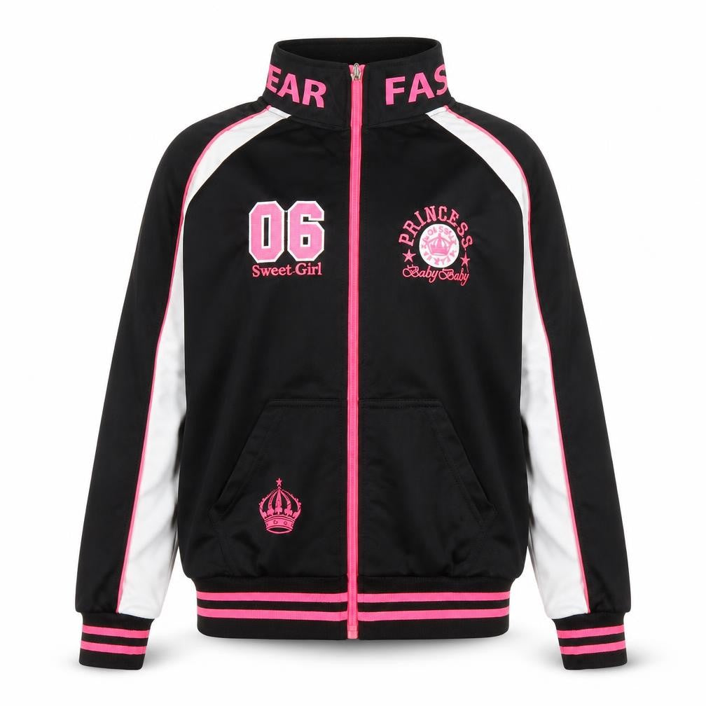 Fashion Girls Black   Varsity Jacket Jacket Size 14 Years