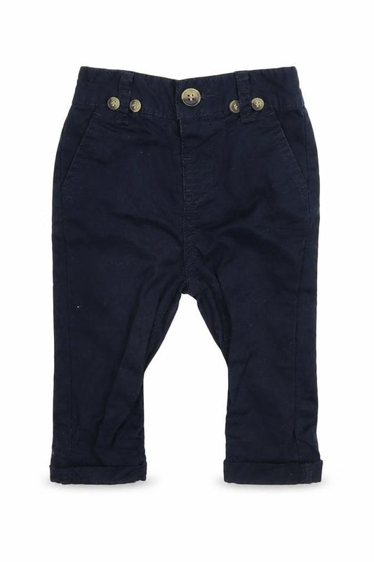 Front view of Matalan Baby Blue Capri Trousers, size 6-9, Months