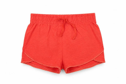 Front view of Tu girls’ red bermuda shorts, size 7, years