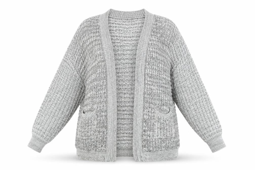 Glimpse Womens Grey   Cardigan Jumper Size L