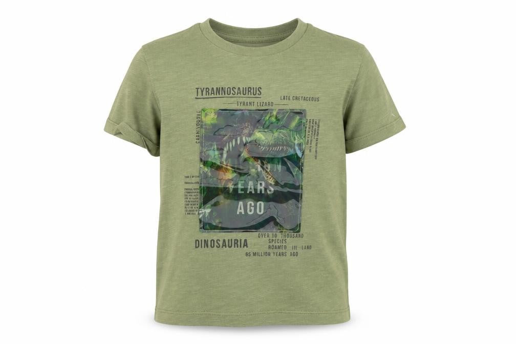 Front view of Next 82 boys’ green basic t-shirt, size 6, years