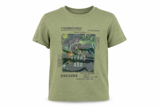 Front view of Next 82 boys’ green basic t-shirt, size 6, years