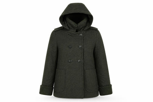 Front view of Topshop women’s green jacket, size UK 8