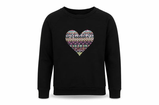 Front view of Store Twenty One girls’ black jumper, size 10, years - heart