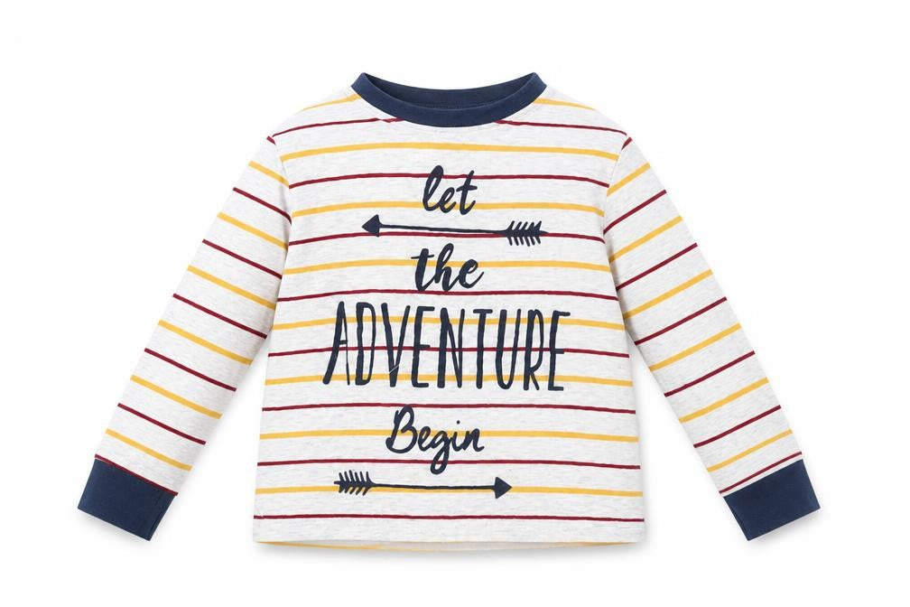 F&F Girls Grey Striped  Basic T-Shirt Size 3-4 Years