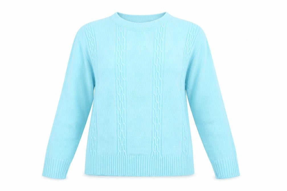 Front view of Pure & Natural women’s blue knit jumper, size M