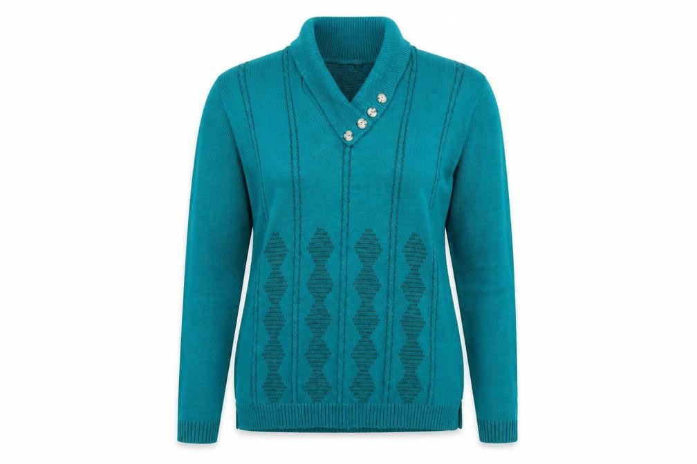Front view of Pure & Natural women’s green jumper, size M