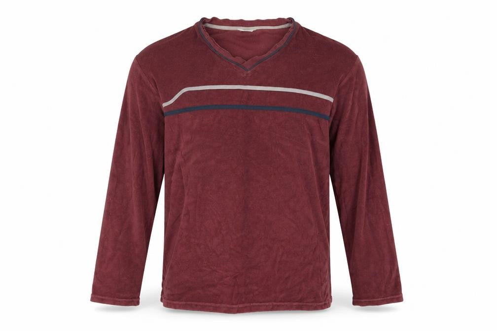 Front view of Enrico Mori men’s red jumper, size M