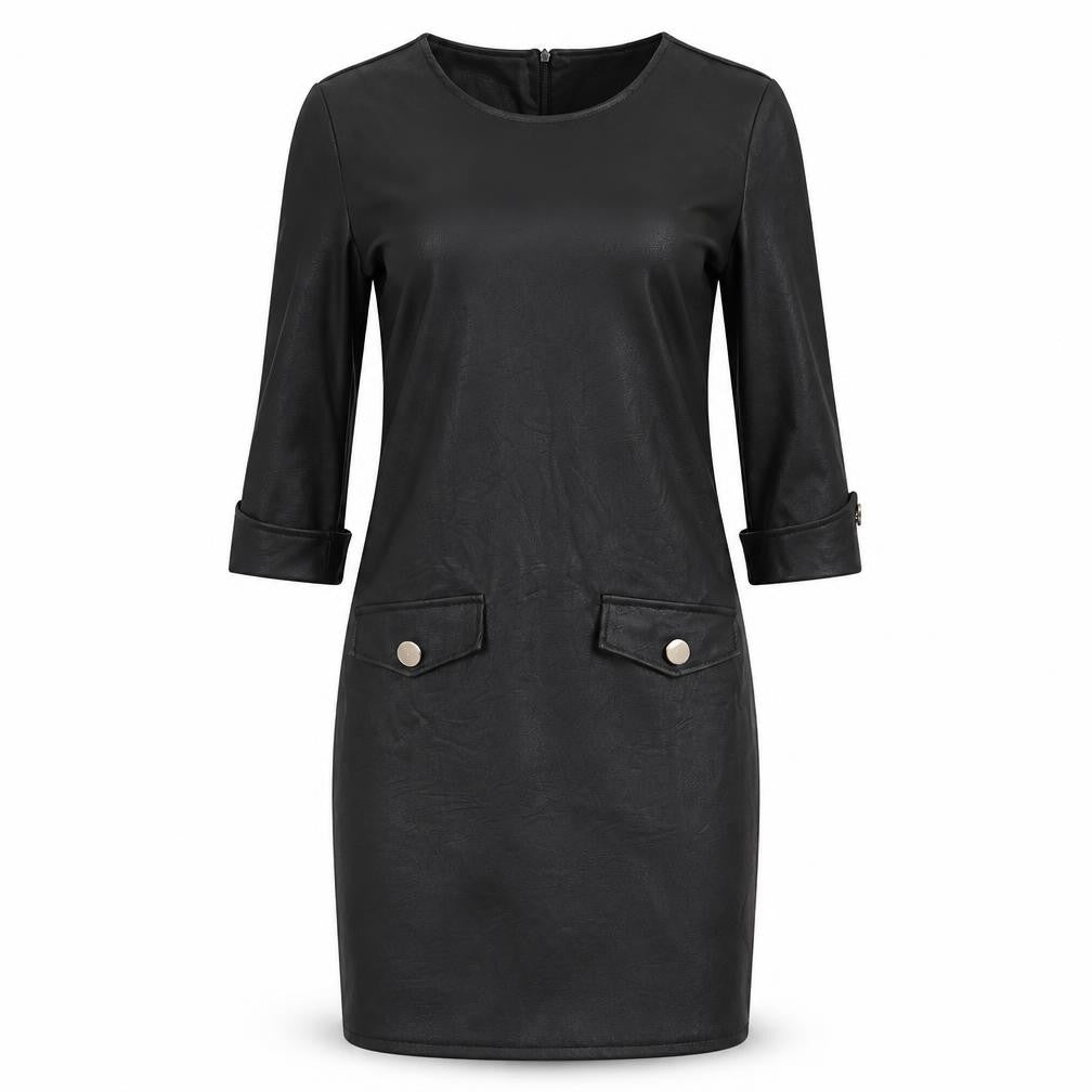 Front view of V&L women’s black bodycon, size M