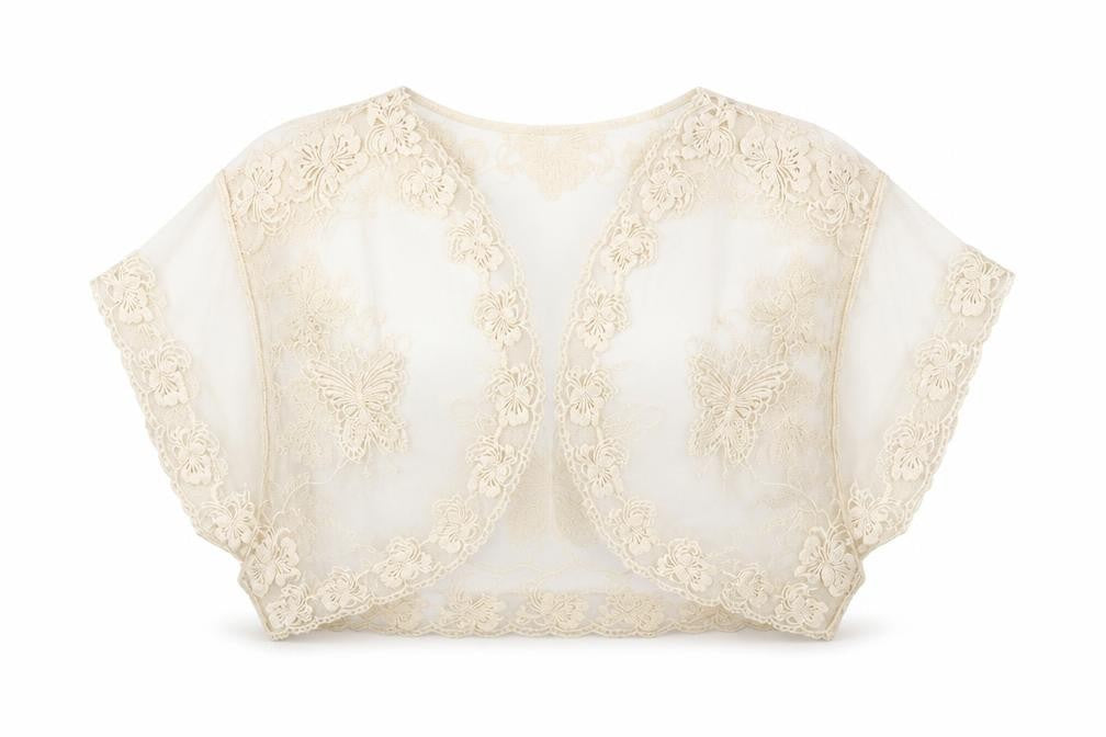 Front view of Tu women’s ivory floral cardigan jumper, size M