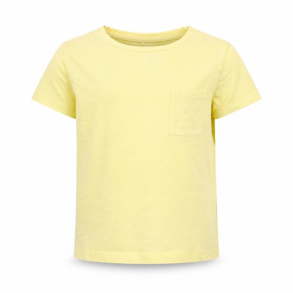 Front view of George girls’ yellow basic t-shirt, size 2-3, years