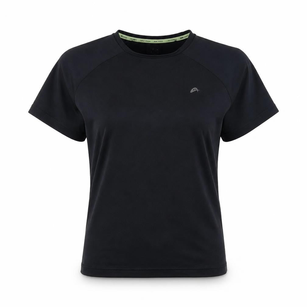 Front view of F&F women’s black basic t-shirt, size S