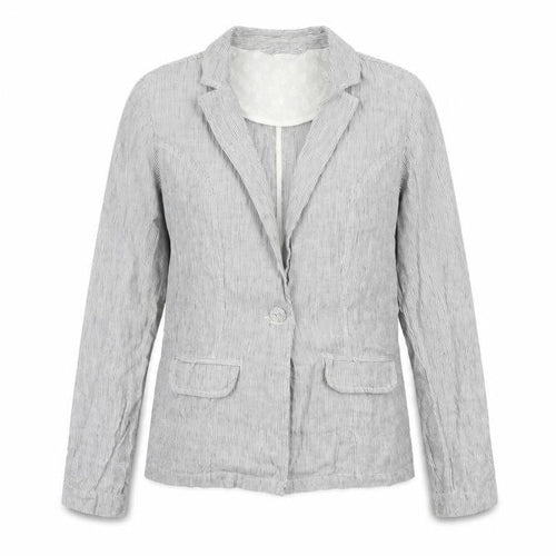 M&Co Womens Grey Striped  Jacket Blazer Size 8