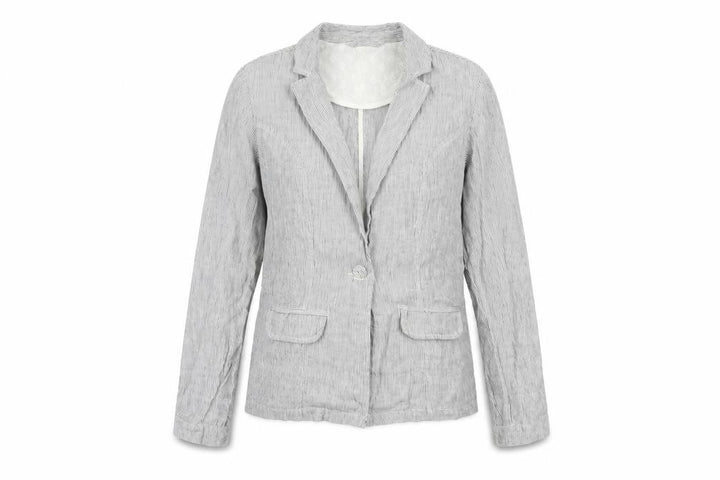 M&Co Womens Grey Striped  Jacket Blazer Size 8