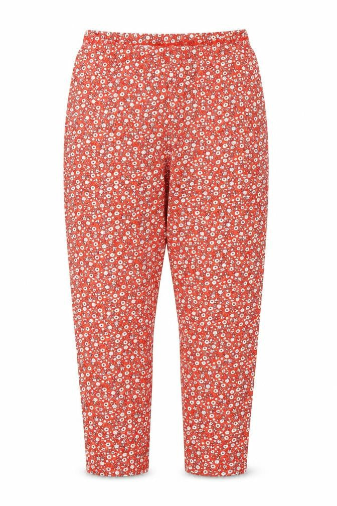 Front view of Tu girls’ red floral capri trousers, size 9, years