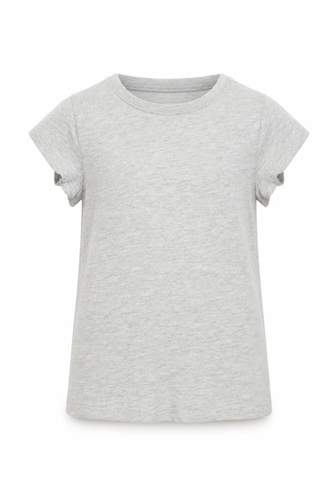 Front view of Next girls’ grey basic t-shirt, size 7, years