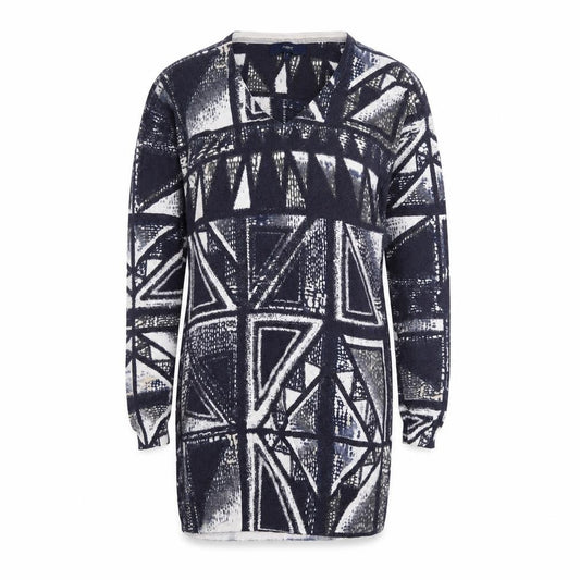 Front view of Next women’s blue jumper dress, size UK 8