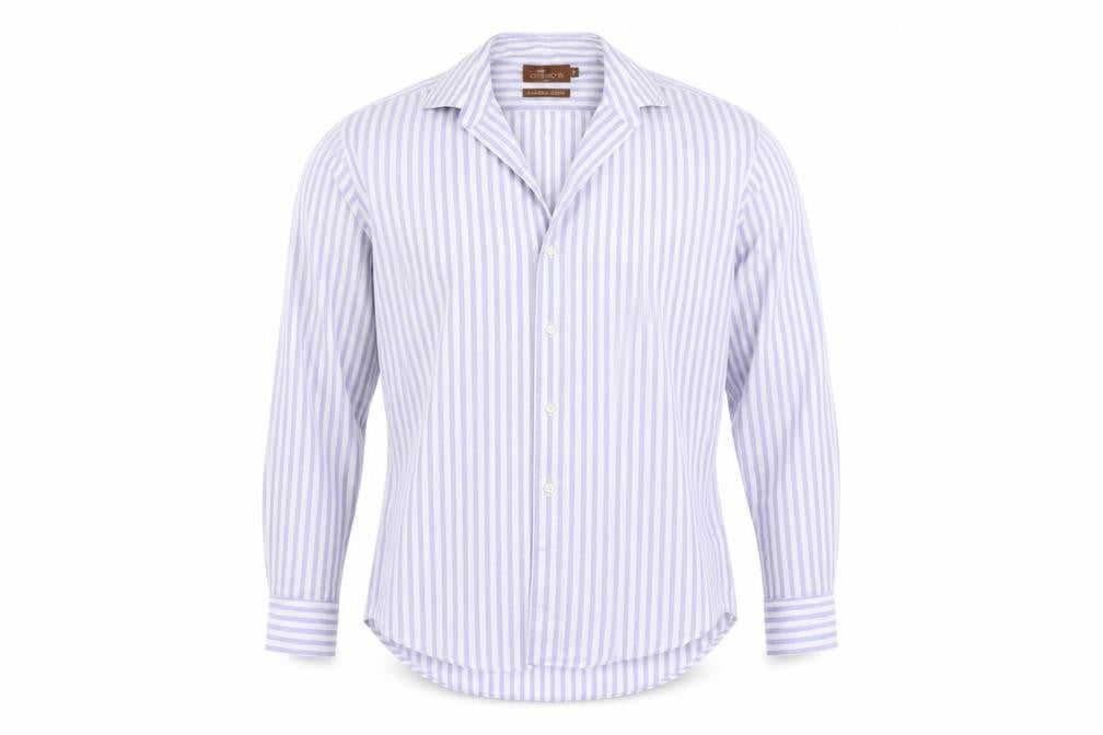 Marks and Spencer  Mens Blue Striped   Dress Shirt Size M