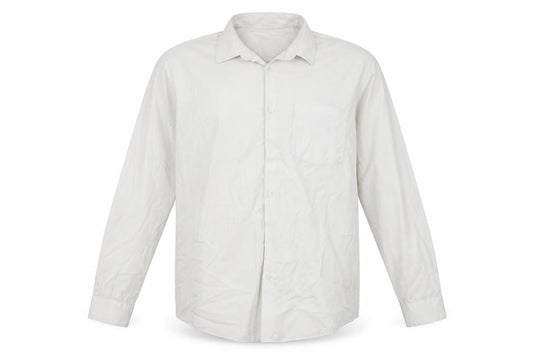 Front view of F&F boys’ white basic button-up, size XL