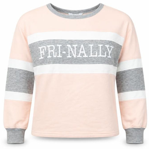 Boux Avenue Womens Pink Striped  Pullover Sweatshirt Size 8  - Fri-nally