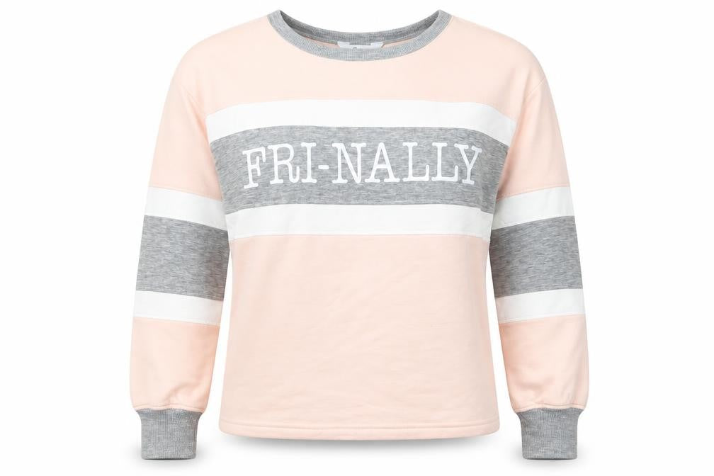 Boux Avenue Womens Pink Striped  Pullover Sweatshirt Size 8  - Fri-nally