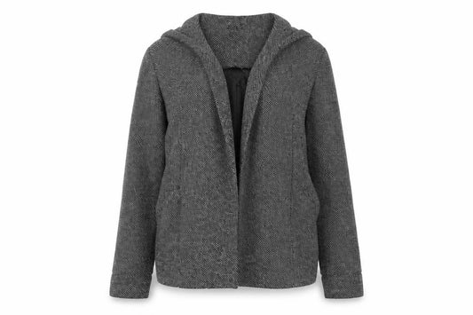 Front view of New Look women’s grey jacket coatigan, size UK 12