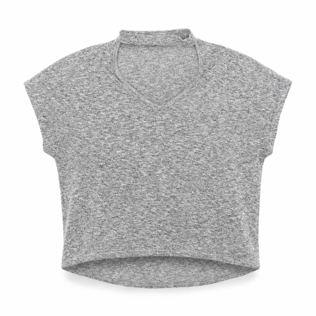 Front view of New Look women’s grey knit jumper, size S